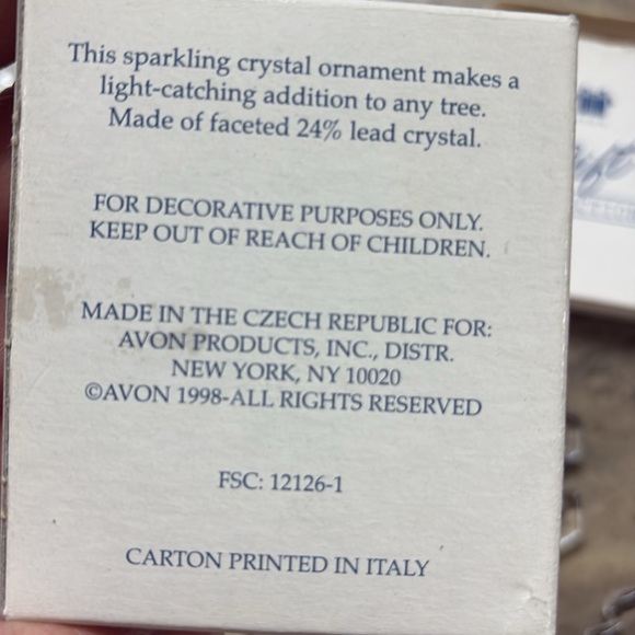 Avon Gift Collection Crystal Ornaments NIB - Picture 5 of 5